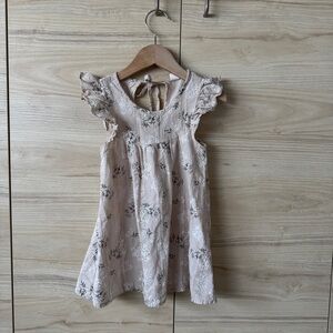 Floral Ruffle Sleeve Kids Dress